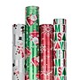 JAM Paper Christmas Wrapping Paper, 25 Sq. ft. x 30", Red Ho Ho Ho Santa Set, 4 Rolls/Pack (165F4reHoS)~#|#~54C10223-1534-4543-BA86E6E4D4E720FE_sc7
