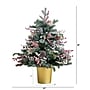 Nearly Natural 3' Pre-Lit Artificial Snow Covered Decorative Christmas Tree in Golden Planter (T4788)~#|#~54C1B81D-AC38-4CAC-832F5217E9B4530B_sc7