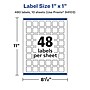 Avery Laser/Inkjet Square Glossy Labels, 1" x 1", Clear, 480 Labels/Pack (94103)~#|#~54C8061A-5E2A-4841-ABAD5EED56A809AD_sc7