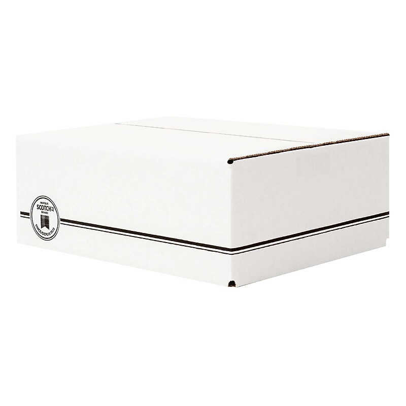 Scotch 11.25" x 8.75" x 4" Mailing Box, White (8005) image 1