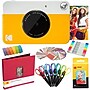 Kodak Printomatic Instant Print Camera, Yellow, Photo Paper, 20 Sheets & Accessories Art Bundle~#|#~54CAD850-F975-4B7F-B284C277D9D7C48F_sc7
