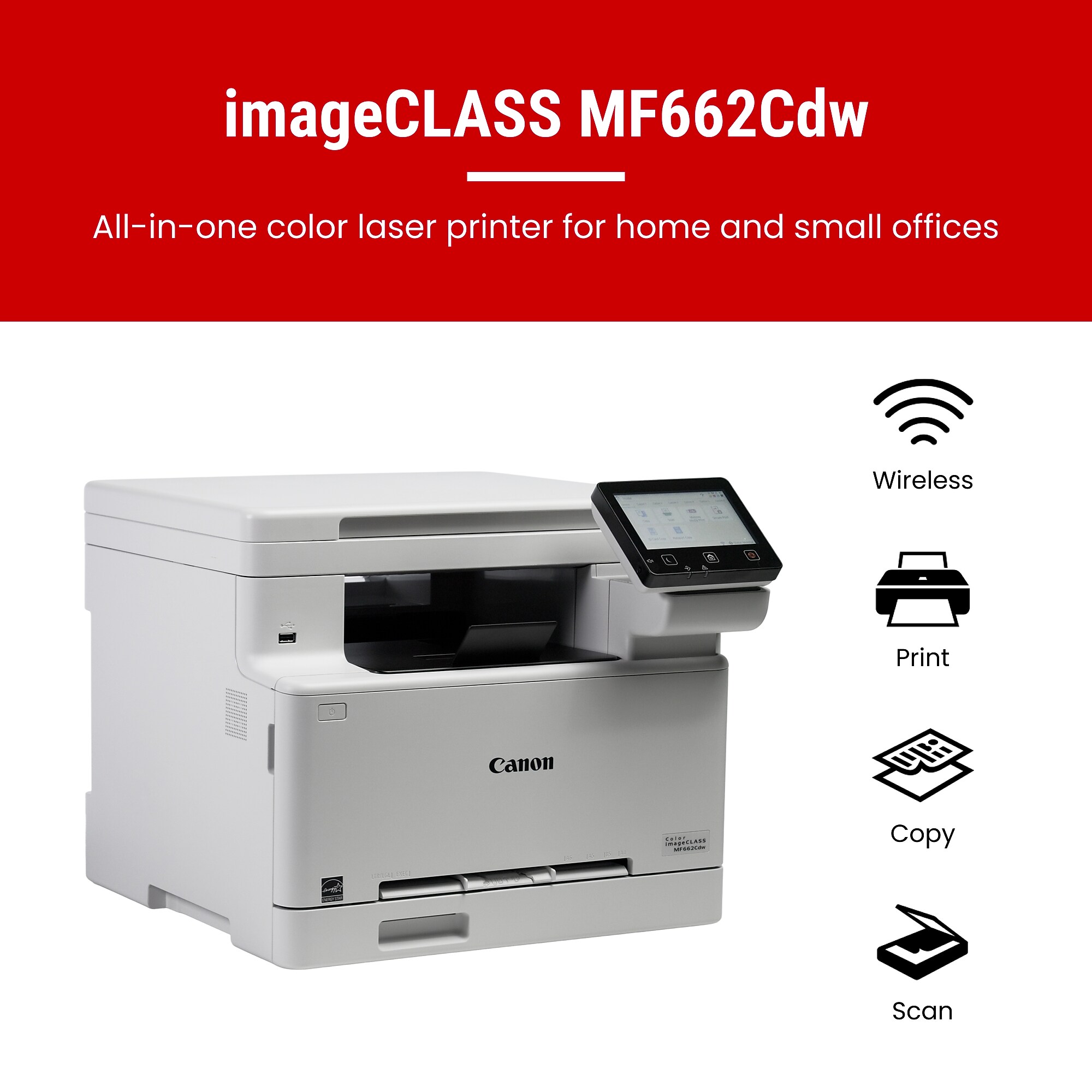 Canon imageCLASS MF662Cdw Wireless Color All-In-One Laser Printer, Best for Home Office (6928C016) Sansujyuku sansujyuku.com