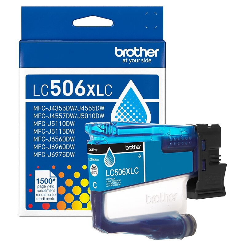 Brother LC506XL Cyan High Yield Ink Cartridge, Prints Up to 1,500 Pages (LC506XLCS) image 1