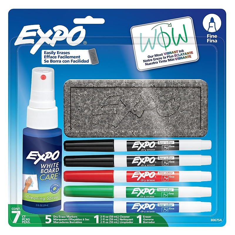 Expo Dry Erase Starter Set, Fine Tip, Assorted Colors, 5/Pack (80675) image 1