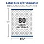 Avery Laser/Inkjet Round Multipurpose Labels, 0.75" Dia., Clear, 800 Labels/Pack (94504)~#|#~54E680AC-0F18-43D4-99C598A89CEB689C_sc7
