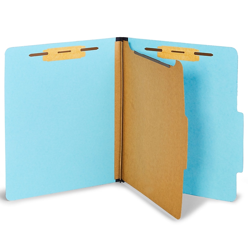 Staples® Recycled Pressboard Classification Folder, 1-Dividers, 1 3/4" Expansion, Letter Size, Light Blue, 20/Box (ST614424-CC) image 1