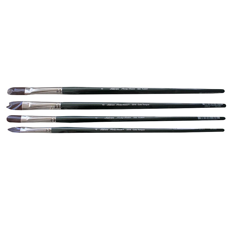 Silver Brush Synthetic Cat's Tongue, Assorted Brushes, 4/Pack (SLVRS2597) image 1