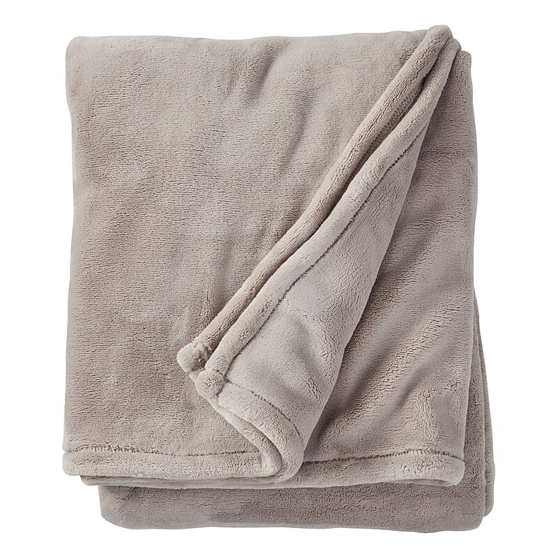 L.L.Bean Wicked Plush Throw, Extra Large, Woodsmoke (0SAG307000) image 1