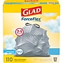 Glad ForceFlex 13 Gallon Drawstring Kitchen Trash Bags, Fresh Clean with Febreze Freshness, Gray, 110 Total Bags (78554)~#|#~550DDFB3-40EA-476D-8778FF61D4BE6F32_sc7