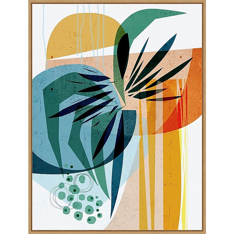 Amanti Art Summer Tropics by Ishita Banerjee Framed Canvas Wall Art Print, 32" x 42" (A42677747808) image 1