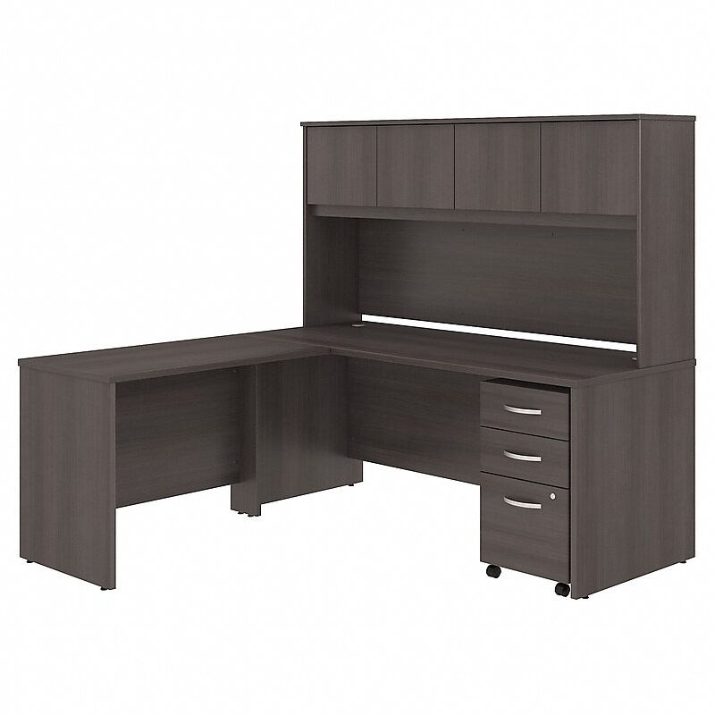 Bush Business Furniture Studio C 72"W L Shaped Desk with Hutch, Mobile File Cabinet and Return, Storm Gray (STC006SG) image 1