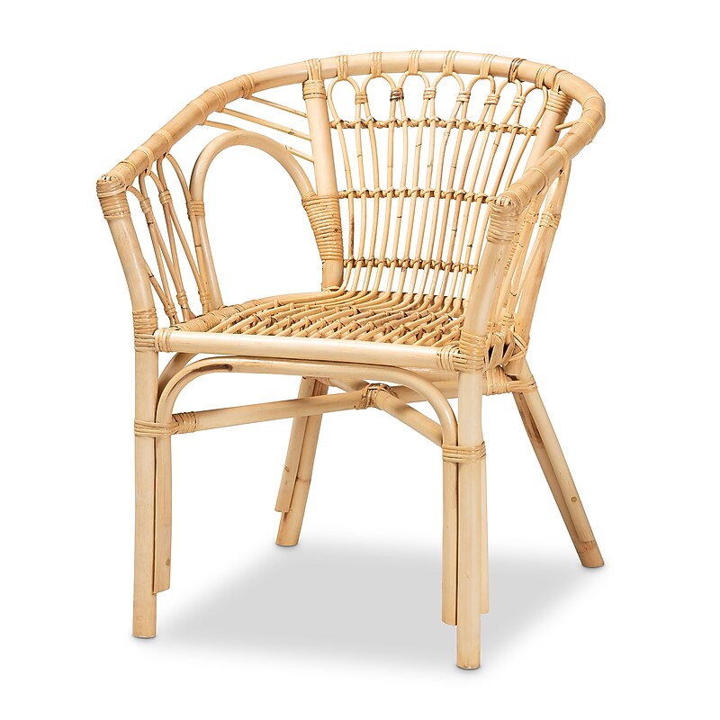 bali & pari Kaka Bohemian Natural Rattan Dining Chair, Natural (209-12790-HiT) image 1