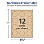 Avery Integrated Cards, 2" Dia., Matte Kraft Brown, 120/Pack (95268)~#|#~55170B1E-DE06-4DBE-B1673459CB0CC668_sc7