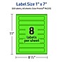 Avery Laser/Inkjet Multipurpose Rectangle Labels, 1" x 7", Neon Green, 320/Pack (94225)~#|#~5519FD8C-8C1C-44C6-82663427387BB0F6_sc7