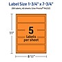 Avery Laser/Inkjet Multipurpose Rectangle Labels, 1.75" x 7.75", Bright Orange, 200/Pack (94232)~#|#~551AE202-5FBC-4244-A231CD92FA4B441F_sc7