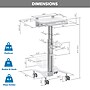 Mount-It! MedHub Height Adjustable Mobile Laptop Cart with Anti-Theft Bar, Storage, and Locking Wheels, White/Grey (MI-16030)~#|#~552029E7-844E-4DF6-85E142157385E90D_sc7