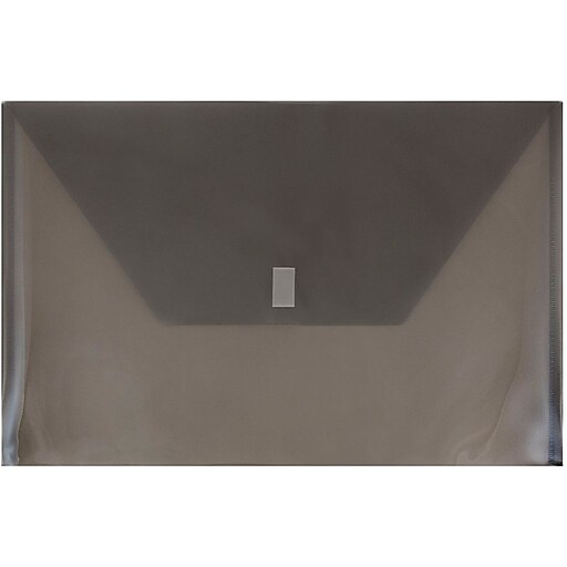 JAM Paper Premium Plastic Document File, Legal, Gray, 3/Pack