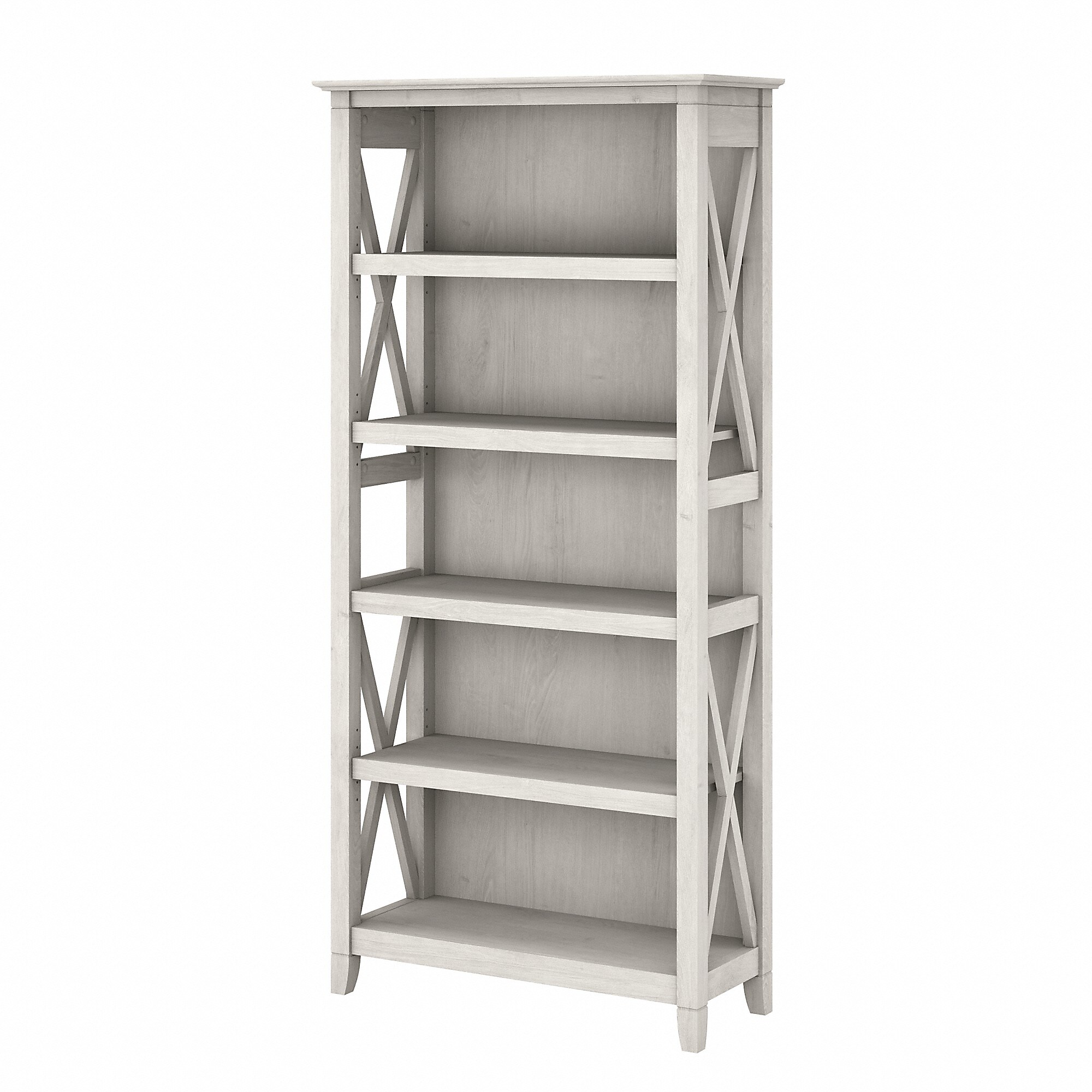 Bush Furniture Key West 66″H 5-Shelf Bookcase with Adjustable Shelves, Linen White Oak Laminated Wood (KWB132LW-03) Sansujyuku sansujyuku.com