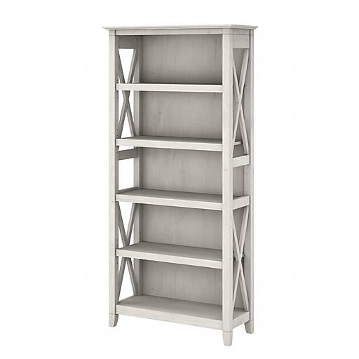 Bush Furniture Key West 66"H 5Shelf Bookcase with Adjustable Shelves