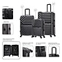 InUSA Aurum 3-Piece Hardside Spinner Luggage Set, TSA Checkpoint Friendly, Black (IUAURSML-BLK)~#|#~552BE22B-C0C1-47F2-A2B4286A50F3A08B_sc7