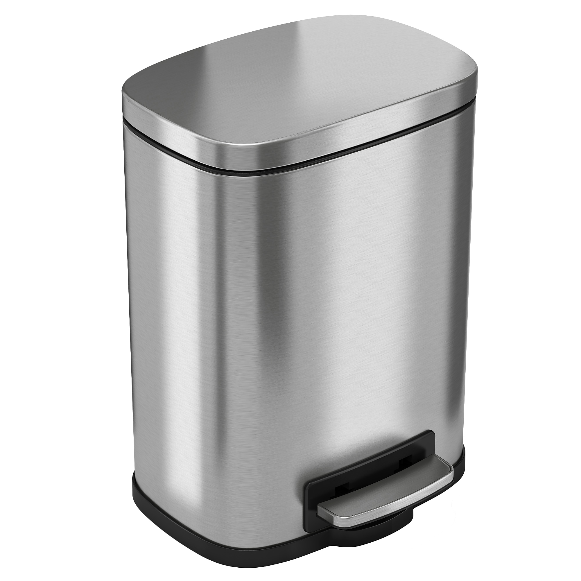 iTouchless SoftStep Stainless Steel Rectangular Step Pedal Trash Can with Removable Inner Bin, 1.32 Gal., Silver (PC05RSS) Sansujyuku sansujyuku.com