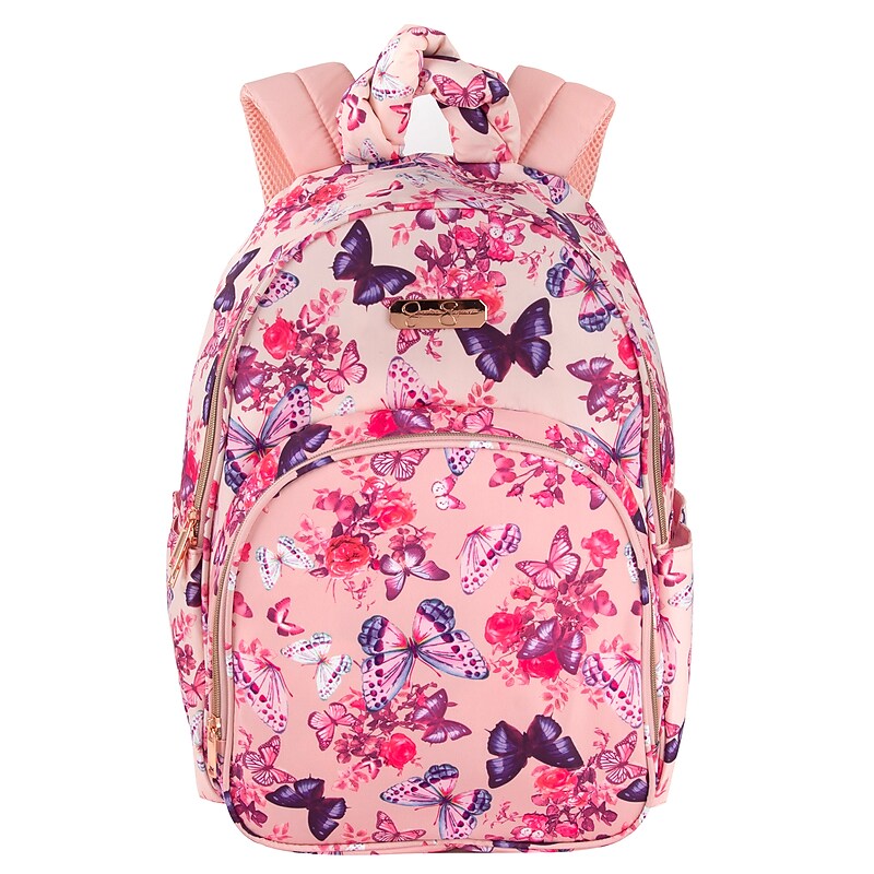 Jessica Simpson Butterfly Laptop Backpack, Medium, Pink (4058STA) image 1