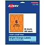 Avery Oval Multipurpose Labels, 4.25" x 2.5", Bright Orange, 480/Box (94058)~#|#~5533AEDF-DDD1-4C1B-82B8ABF5A7CBD2EE_sc7