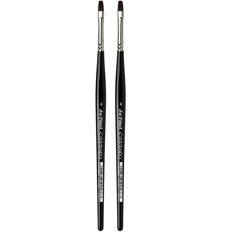 da Vinci CASANEO Mixed Media Synthetic Bristle, Flat Brush, 2/Pack (DVXVA58984-2) image 1