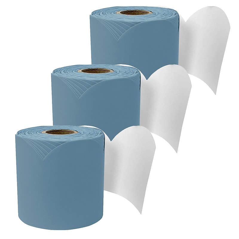 Carson Dellosa Education Rolled Scalloped Bulletin Board Border, 3" x 65', Stone Blue, 3/Bundle (CD-108535-3) image 1