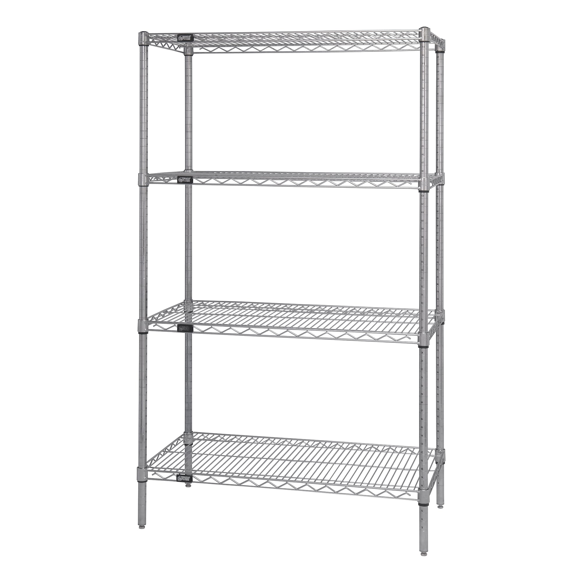 Quantum Storage Systems 4-Shelf Adjustable Open Wire Shelving Starter Units, 74″ x 48″ x 18″, Silver (WR74-1848C) Sansujyuku sansujyuku.com