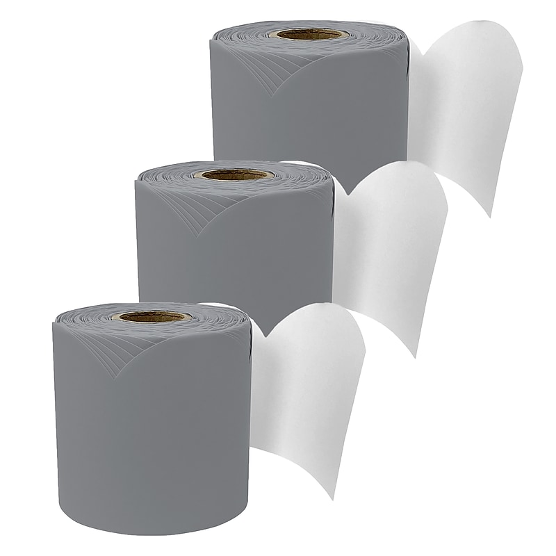 Carson Dellosa Education Rolled Scalloped Bulletin Board Border, 3" x 65', Steel Gray, 3/Bundle (CD-108539-3) image 1