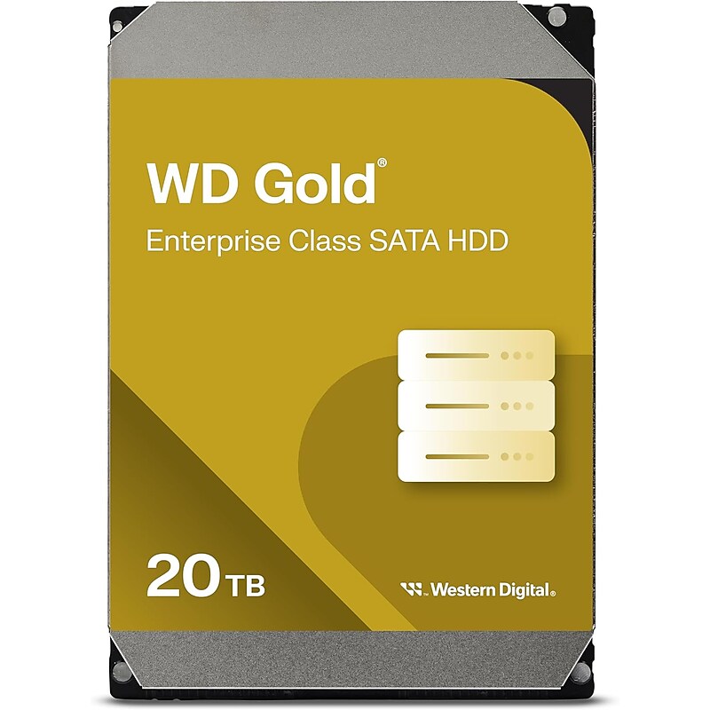 WD Gold 20TB 3.5" SATA Internal Hard Drive (WD203KRYZ 20PK) image 1