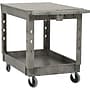 Nahanco 2-Shelf Plastic/Poly Mobile Utility Cart with Lockable Wheels, Gray (RUB452500)~#|#~5553A194-3CBD-4315-9E447C049B394F25_sc7