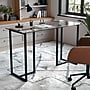 Martha Stewart Eli 47"W Glass/Steel Home Office Desk, Clear/Oil-Rubbed Bronze (XUDK1BK)~#|#~555C46E5-EDC8-43B0-BB3619FA2D8F215C_sc7