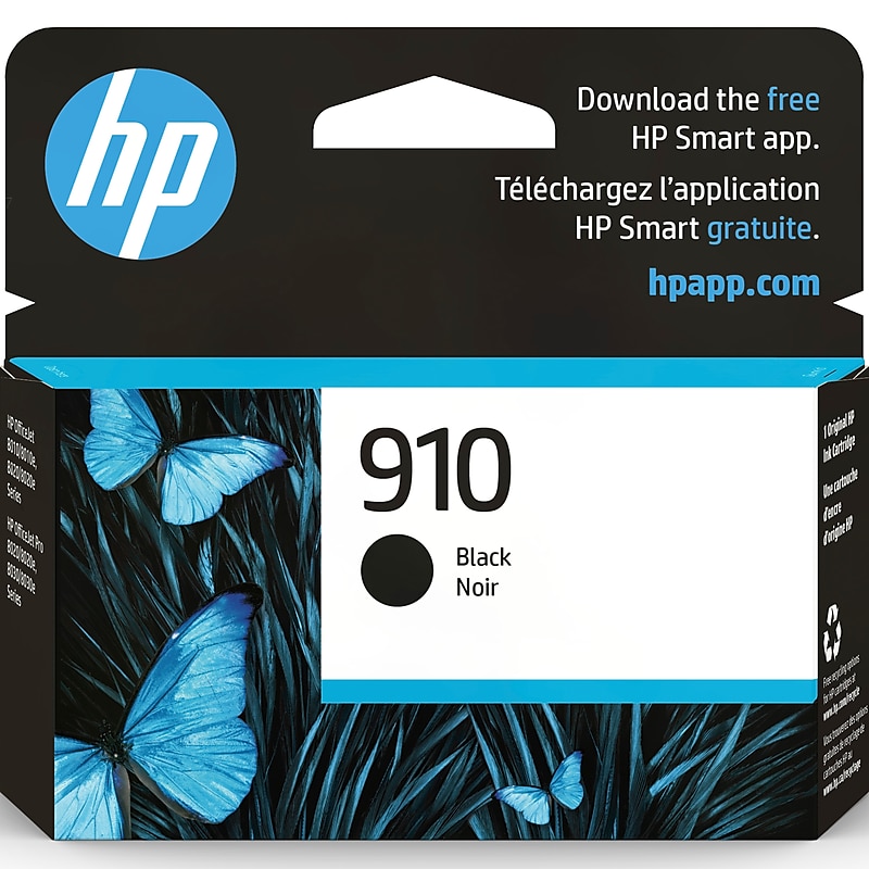 HP 910 Black Standard Yield Ink Cartridge, Prints Up to 300 Pages (3YL61AN#140) image 1