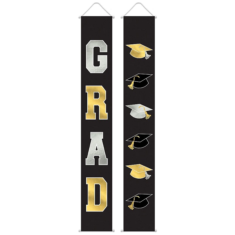 Party City Classic Graduation Vertical Banners, 2/Pack (AM671561-PC) image 1