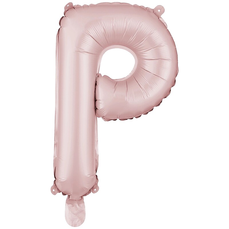 Party City (Air-Filled) 16" "P" Foil Balloon, Dusty Rose (AM 1 100083-92) image 1