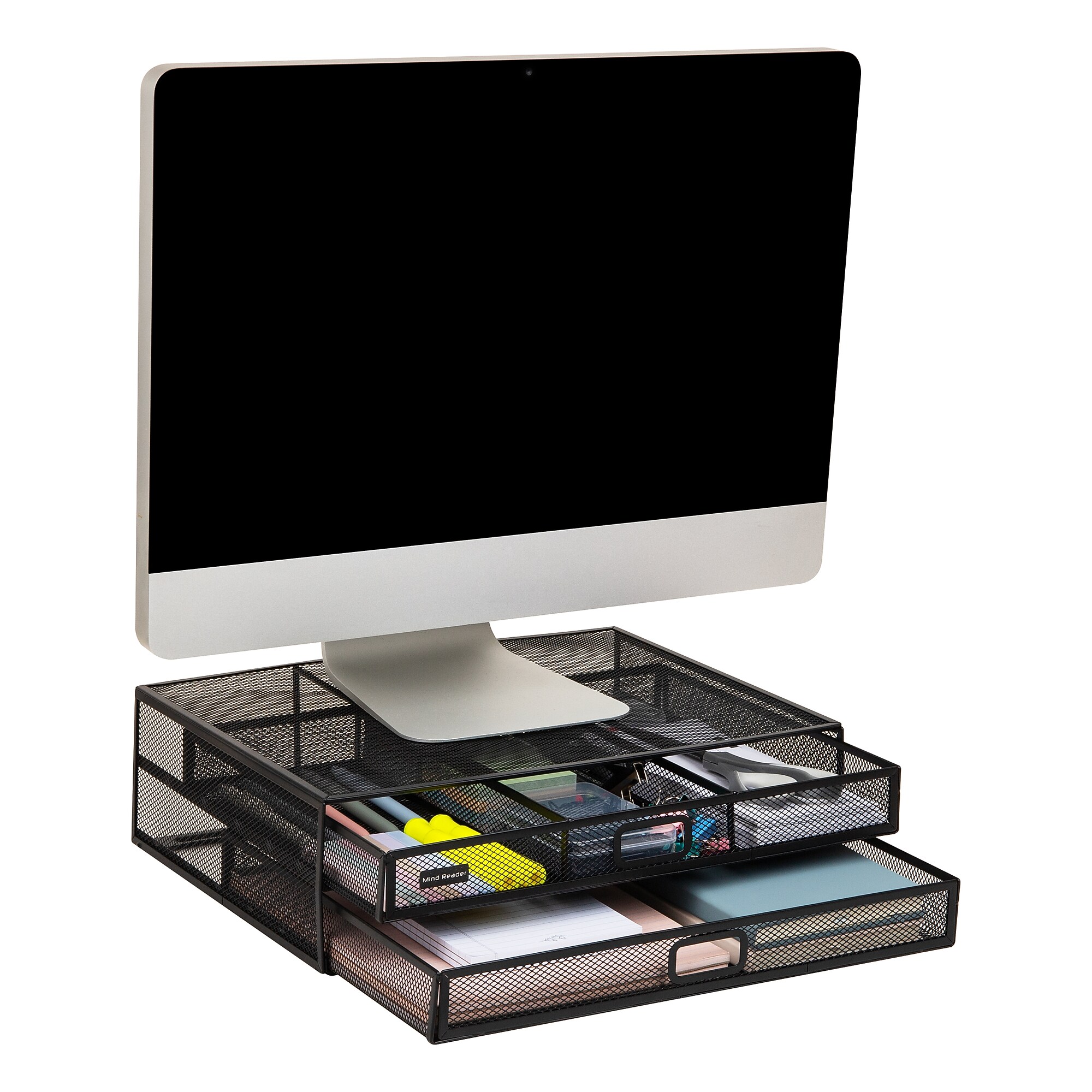Mind Reader Two-Tier Monitor Stand Laptop Riser, Up to 30 lbs., Black (2TDMESHY-BLK) Sansujyuku sansujyuku.com