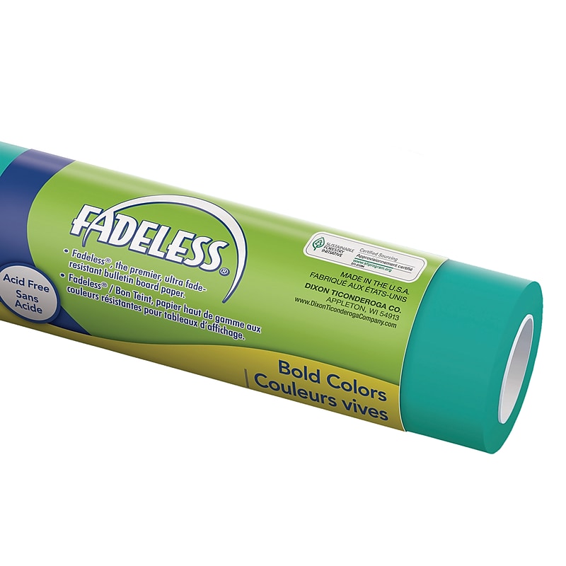 Pacon® Fadeless® 48" x 12' Ultra Fade-Resistant Bulletin Board Paper, Teal, 4/Pk image 1