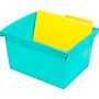Storex Polypropylene/PP 4 Gallon Classroom Storage Bin, 7.9" x 11.3" x 13.6", Teal, 3/Bundle (STX61477U06C-3)~#|#~55660E87-D3CC-495A-9D8BFAAB7DF27F65_sc7