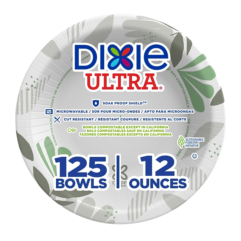 Dixie Ultra Pathways Paper Bowl, 12 oz., Multicolored, 125 Bowls/Pack (SXB12WS) image 1