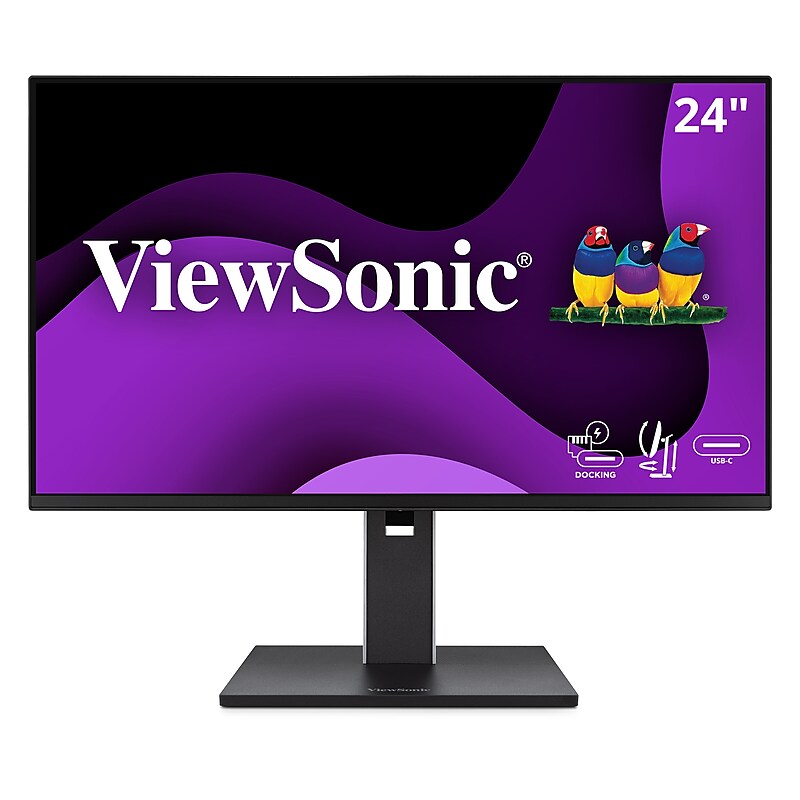 ViewSonic Ergonomic 24'' 1080p 100Hz FHD LCD Monitor, Black (VG2458) image 1