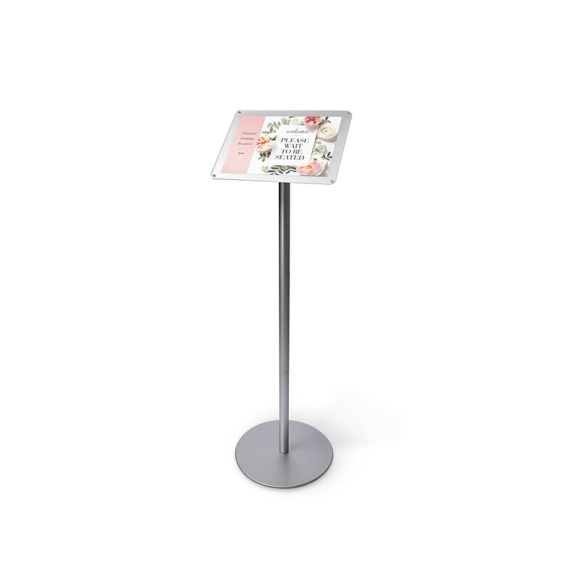 Staples Premium Sign Holder, 8.5" x 11", Silver Steel (ST17180/17180) image 1
