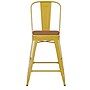 Flash Furniture Kai Indoor-Outdoor Counter Height Stool with Removable Back, Yellow with Teak Seat (CH3132024GYLP2T)~#|#~55757FCD-C41B-4A09-8287DAA0EA5880C6_sc7