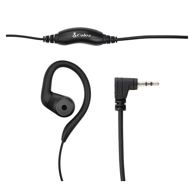 Cobra C-Style 2.5-mm Earloop-Wrap In-Ear Headset for Select Cobra Two-Way Radios, Black (0010122-1) image 1