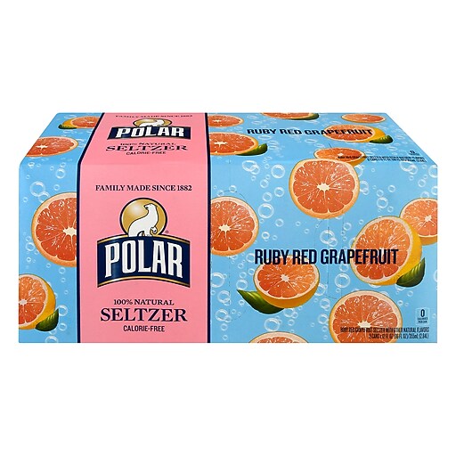 Polar Ruby Red Grapefruit Sparkling Water, 12 oz., 24/Carton (00225