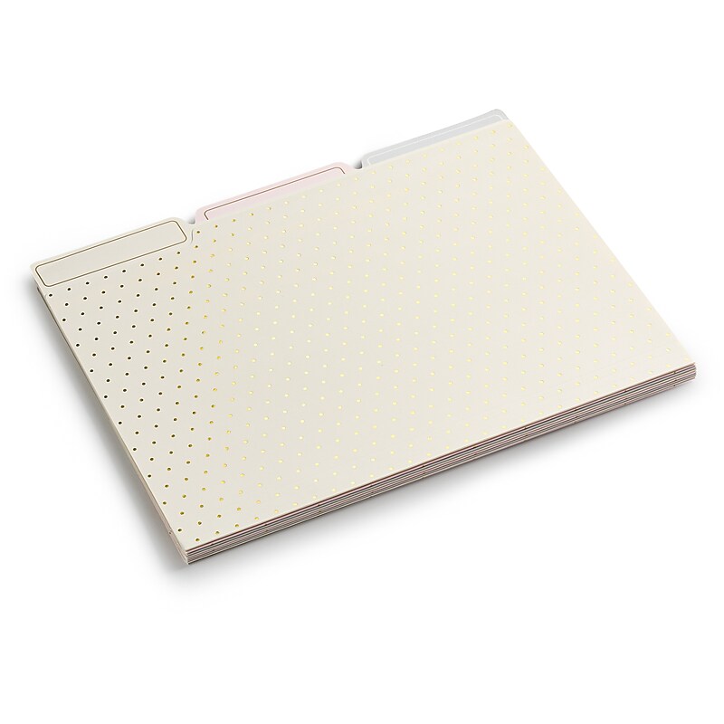 Eccolo Gold Foil File Folder, 1/3-Cut Tab, Letter Size, Paper Board, Assorted Colors, 9/Pack (ST636D) image 1