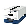 Bankers Box Liberty Plus Heavy-Duty FastFold File Storage Boxes, String & Button, Letter Size, White/Blue, 12/Carton (11111)~#|#~55897BF0-434C-4140-A7EDEBABD96F1D61_sc7