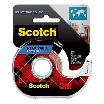 Scotch® Removable Poster Mounting Tape with Dispenser, 3/4" x 4 yds., 1 Roll (109)