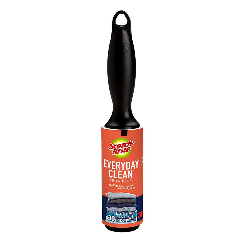 Scotch-Brite Plastic Lint Remover, Black, 30 Sheets/Roll (836MRC-30) image 1